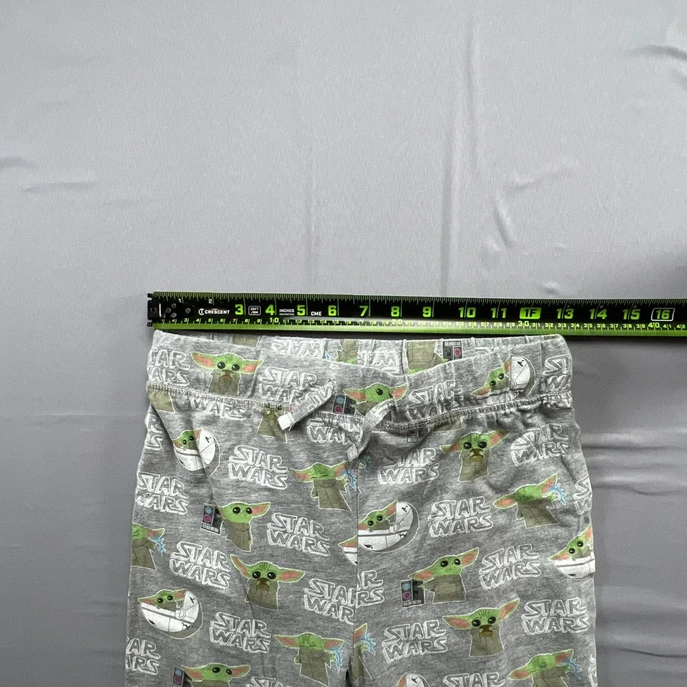 Star Wars The Mandalorian Lounge Pant Kids Large Gray All Over Print Tapered Leg